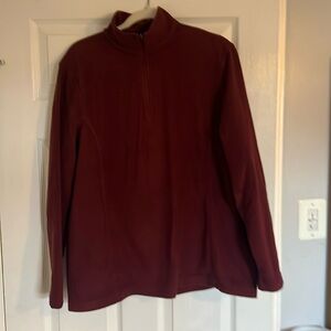 Lands’ End burgundy fleece quarter zip. Ladies’ XL. Like new